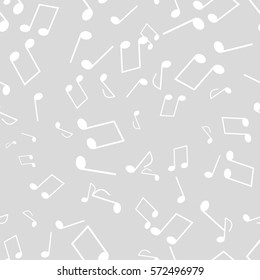 Seamless Vector Pattern of White Musical Notes