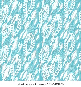 Seamless vector pattern with white peacock, Peafowl, Pavo, Pavonine tail  feathers on pale turquoise background, pastel palette