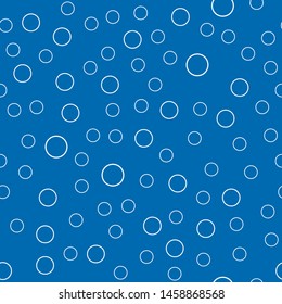 Seamless vector pattern. White Polka dot on blue. Dotted background with circles, dots, rounds Vector illustration for print on fabric, gift wrap, web backgrounds, scrap booking, patchwork