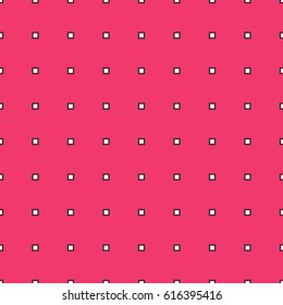 Seamless vector pattern with white squares on pink background