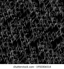 Seamless vector pattern. White text on a black background.