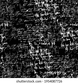 Seamless vector pattern. White text on a black background.