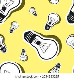 Seamless vector pattern whith  light bulb