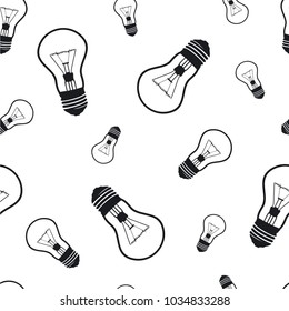 Seamless vector pattern whith  light bulb
