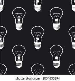 Seamless vector pattern whith  light bulb
