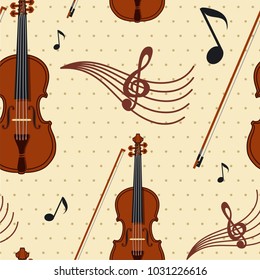 Seamless vector  pattern whith violin