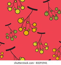 Seamless vector pattern with wild berries.