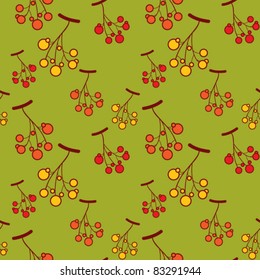 Seamless vector pattern with wild berries.