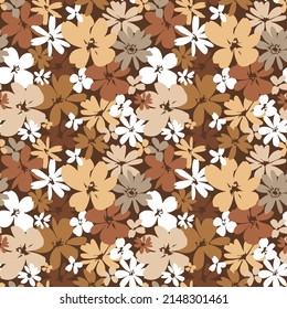 Seamless vector pattern with wildflower silhouettes. Perfect for textile, wallpaper or print design. 