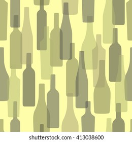 seamless vector pattern - wine glass bottles art background 