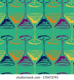 seamless vector pattern with wineglass