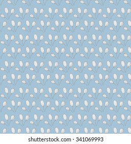 Seamless vector pattern with winter flowers and leaves. Floral background, part of Christmas collection. Can be used for wallpaper, pattern fills, surface textures, scrapbooking, fabric prints. 