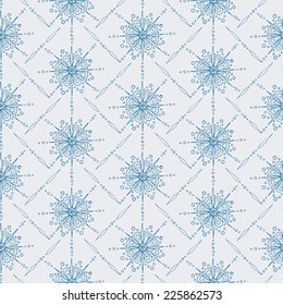 Seamless vector pattern. Winter theme in vintage style. Elegant background for your design. Seamless pattern can be used for wallpaper, pattern fills, web page background, surface and fabric textures.