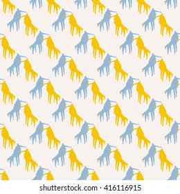 Seamless vector pattern with wolfs