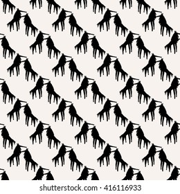 Seamless vector pattern with wolfs