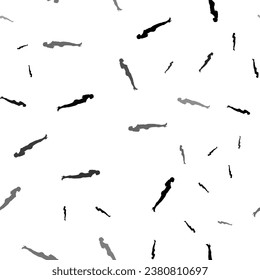 Nahtlose Vektormuster mit weiblichen Silhouetten, die einen kreativen einfarbigen Hintergrund mit rotierten Elementen schaffen. Vektorgrafik auf weißem Hintergrund