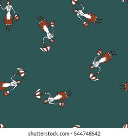 Seamless vector pattern with women for textile, ceramics, fabric, print, cards, wrapping