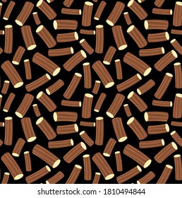 Seamless vector pattern with wood logs.Background for forestry and lumber industry. eps