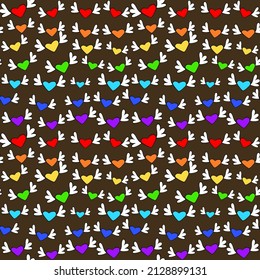 Seamless vector pattern with words “love” in LGBT colors