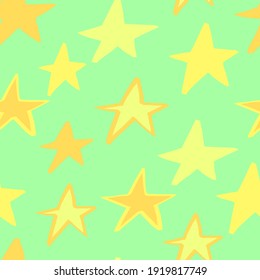 Seamless vector pattern yellow stars on  background