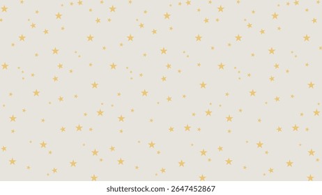 Seamless vector pattern of yellow stars on cream background. Perfect for nursery decor, kids apparel, wrapping paper, wallpapers, and dreamy celestial designs. Cute and minimal starry night theme.