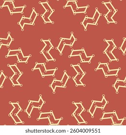 Seamless vector pattern of yellowish broken elements with ovals.