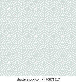 Seamless vector pattern for your designs and backgrpounds. Modern geometric ornament. Light blue and white pattern