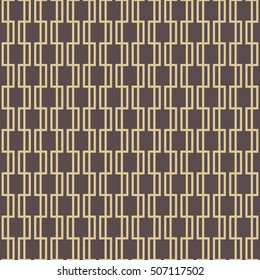 Seamless vector pattern for your designs and backgrounds. Modern geometric brown and golden ornament