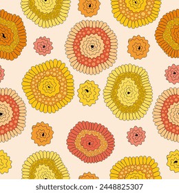 Seamless vector pattern in zenart style for fabrics, wallpaper or background. Seamless color vector pattern with abstract patterns. Seamless pattern with circles.