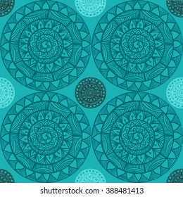 Seamless vector pattern with zentangle mandala