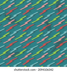 Seamless vector pattern with zig zag geometry elements