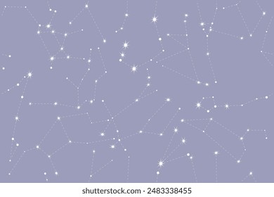 Patrón de Vector sin fisuras zodiac con línea y punto. Fondo esotérico místico, mágico para el diseño de la tela, embalaje, astrología, caja del teléfono, envoltura. Ilustración vectorial