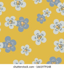 Seamless vector pattern.Fantasy flowers.Natural wallpaper, floral decoration, illustration. Home decor.Spring flowers.Can be used for printing,wrapping paper, poster,wallpaper, greetings and textiles.