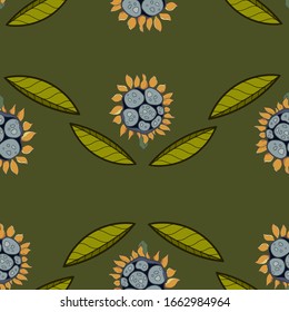 Patrón vectorial sin problemas.Flores de fantasía.Papel pintado natural, decoración floral, ilustración. Decoración en casa.Flores de primavera.Se pueden utilizar para imprimir, envolver papel, póster, papel pintado, saludos y textiles.