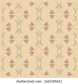 Seamless vector pattern.Fantasy flowers.Natural wallpaper, floral decoration, illustration. Home decor.Spring flowers.Can be used for printing,wrapping paper, poster,wallpaper, greetings and textiles.