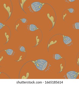 Seamless vector pattern.Fantasy flowers.Natural wallpaper, floral decoration, illustration. Home decor.Spring flowers.Can be used for printing,wrapping paper, poster,wallpaper, greetings and textiles.
