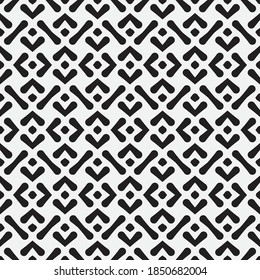 Seamless vector patterns. Abstract monochrome wallpaper with regular repetition of angular shapes, rhombus, line. Modern minimalist background. Lattice graphic design.