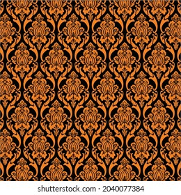 Seamless vector patterns background design Dark orange and black background