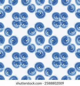 Seamless vector patterns with blue watercolor circles
