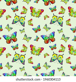 Seamless vector patterns with butterflys.