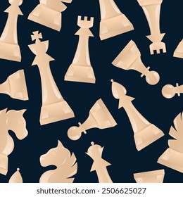 Seamless vector patterns with chess. Board games concept. Element for your design. For wrapping paper, prints, etc.