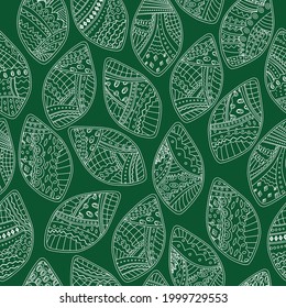 seamless vector patterns with lemons and leaves. Yellow and green lemon fresh summer ornaments for printing fabrics and packaging decoration.