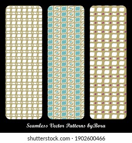 Seamless vector patterns pack including 3 repeating pattern layouts. Printable for beddings, drapery, furniture. Can be utilized as weaving or knitting patterns for garments, either.