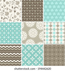 Seamless vector patterns set 
