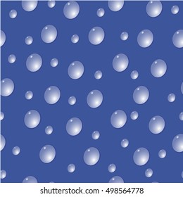 Seamless vector pattern/Water drops on the blue background. Colored pattern could be used as a gift wrapping paper pattern o background pattern.
