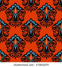 Seamless vector patttern damask paisley tiles