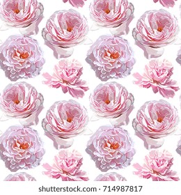 Seamless Vector Peonies Pattern