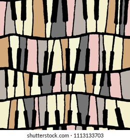 Seamless vector piano pattern in beige tones for wrapping, craft, textile, ceramic