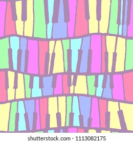Seamless vector piano pattern in pastel tones for wrapping, craft, textile, ceramic