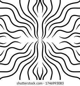 Seamless vector picture with elegant waved lines. Black and white colors. Modern and interesting image.